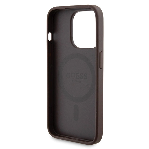 Guess 4G Metal Logo case set for iPhone 15 Pro + 5000mAh MagSafe power bank - browneng