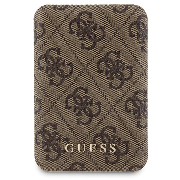 Guess 4G Metal Logo case set for iPhone 15 Pro + 5000mAh MagSafe power bank - browneng