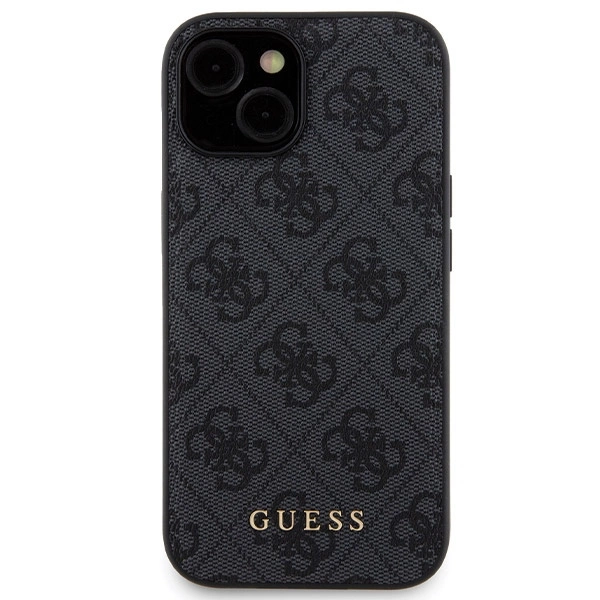 Guess 4G Metal Logo case set for iPhone 15 + 5000mAh MagSafe power bank - blackeng