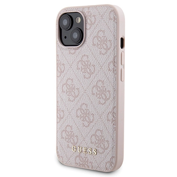 Guess 4G Metal Logo case set for iPhone 15 + 5000mAh MagSafe power bank - pinkeng