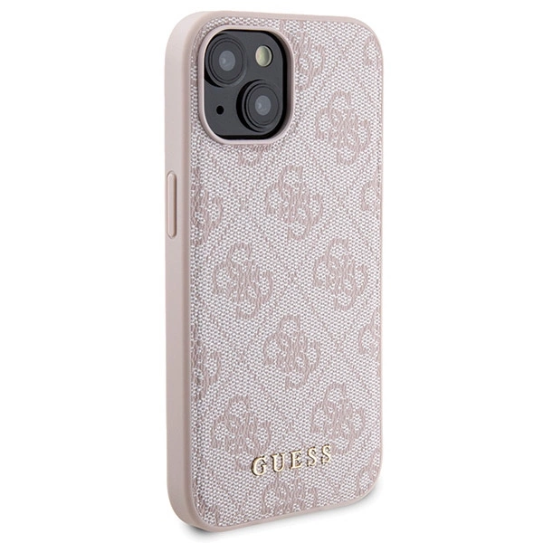 Guess 4G Metal Logo case set for iPhone 15 + 5000mAh MagSafe power bank - pinkeng