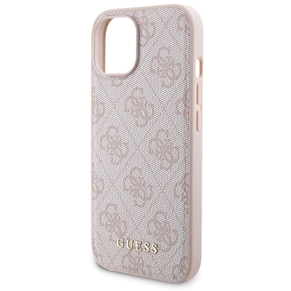 Guess 4G Metal Logo case set for iPhone 15 + 5000mAh MagSafe power bank - pinkeng