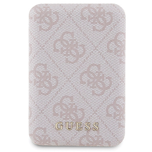 Guess 4G Metal Logo case set for iPhone 15 + 5000mAh MagSafe power bank - pinkeng