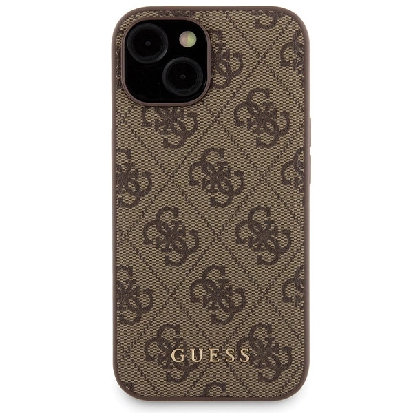 Guess 4G Metal Logo case set for iPhone 15 + 5000mAh MagSafe power bank - browneng