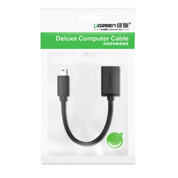 Ugreen US249 10383 mini USB-B (male) / USB-A (female) OTG adapter 10cm - grayeng