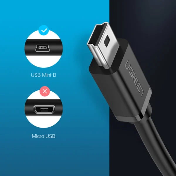 Ugreen US249 10383 mini USB-B (male) / USB-A (female) OTG adapter 10cm - grayeng