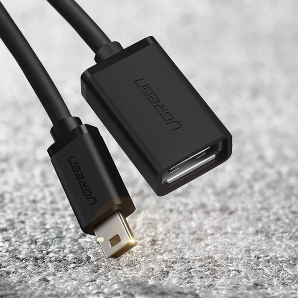 Ugreen US249 10383 mini USB-B (male) / USB-A (female) OTG adapter 10cm - grayeng