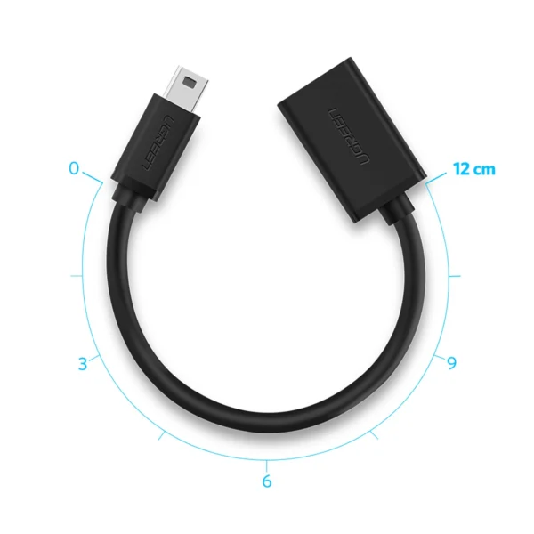 Ugreen US249 10383 mini USB-B (male) / USB-A (female) OTG adapter 10cm - grayeng