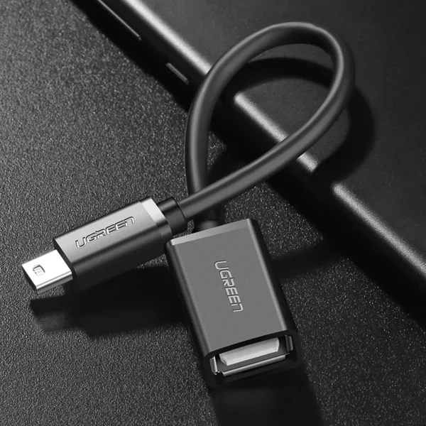 Ugreen US249 10383 mini USB-B (male) / USB-A (female) OTG adapter 10cm - grayeng