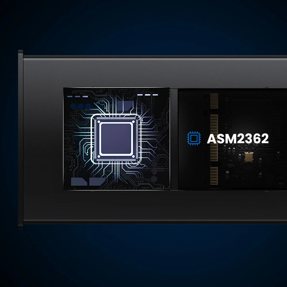 Ugreen CM578 15512 enclosure for M.2 NVMe 10Gbps drive - black + USB-C / USB-A cable + USB-C / USB-C cableeng