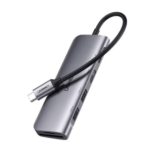 Ugreen CM195 ​​6in1 adapter USB-C - HDMI / 2x USB-A 3.0 / USB-C PD / SD / TF reader - grayeng
