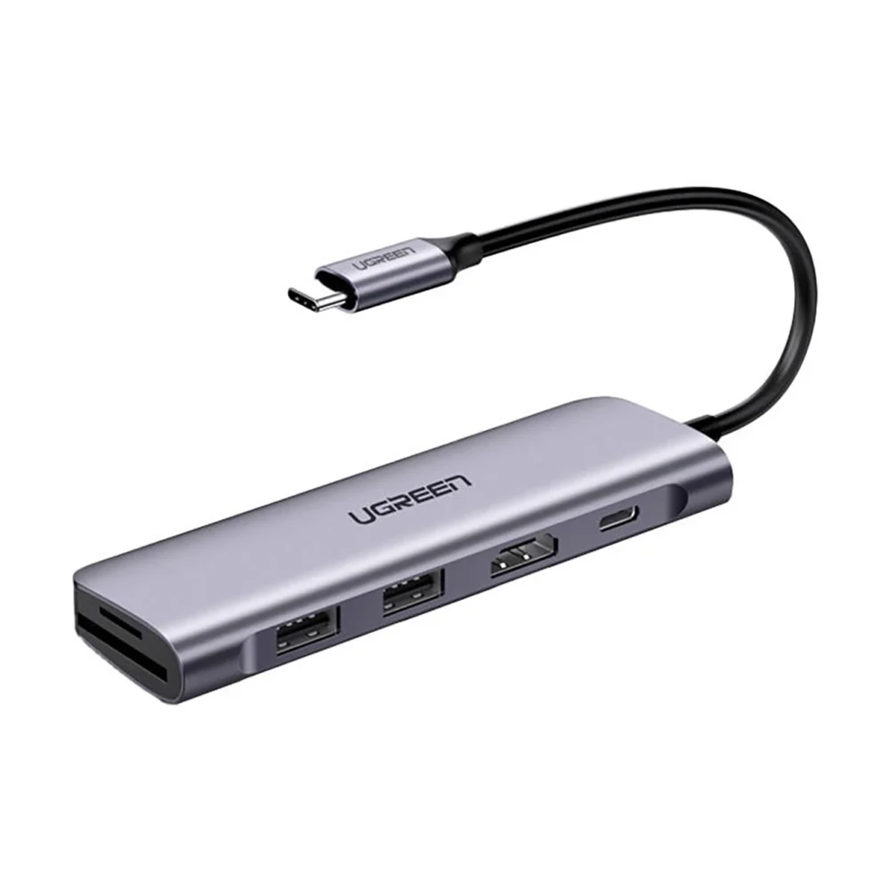 Ugreen CM195 ​​6in1 adapter USB-C - HDMI / 2x USB-A 3.0 / USB-C PD / SD / TF reader - grayeng