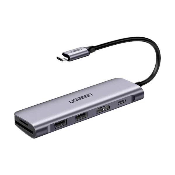 Ugreen CM195 ​​6in1 adapter USB-C - HDMI / 2x USB-A 3.0 / USB-C PD / SD / TF reader - grayeng