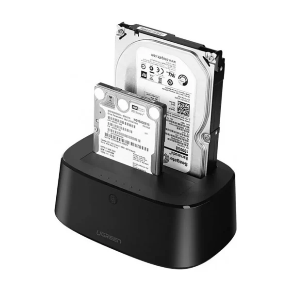 Ugreen CM198 50857 docking station with USB 3.0 for SATA 2.5" 3.5" SSD HHD drives, EU power supply - blackeng