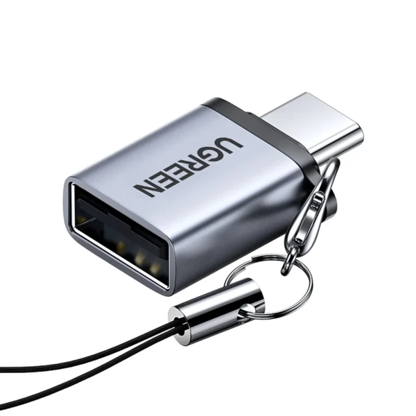 Ugreen US270 USB-C (Male) / USB-A 3.0 (Female) Adapter with Lanyard - Grayeng