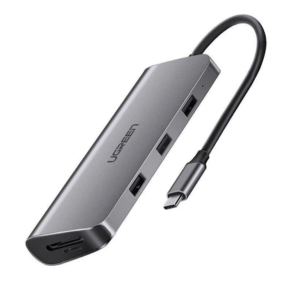 Ugreen CM179 9in1 USB-C - 3x USB-A 3.0 / HDMI / VGA / RJ45 / TF / SD card reader / USB-C adapter - grayeng