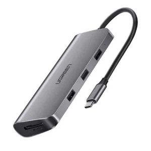 Ugreen CM179 9in1 USB-C - 3x USB-A 3.0 / HDMI / VGA / RJ45 / TF / SD card reader / USB-C adapter - grayeng