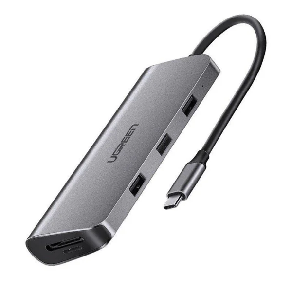 Ugreen CM179 9in1 USB-C - 3x USB-A 3.0 / HDMI / VGA / RJ45 / TF / SD card reader / USB-C adapter - grayeng