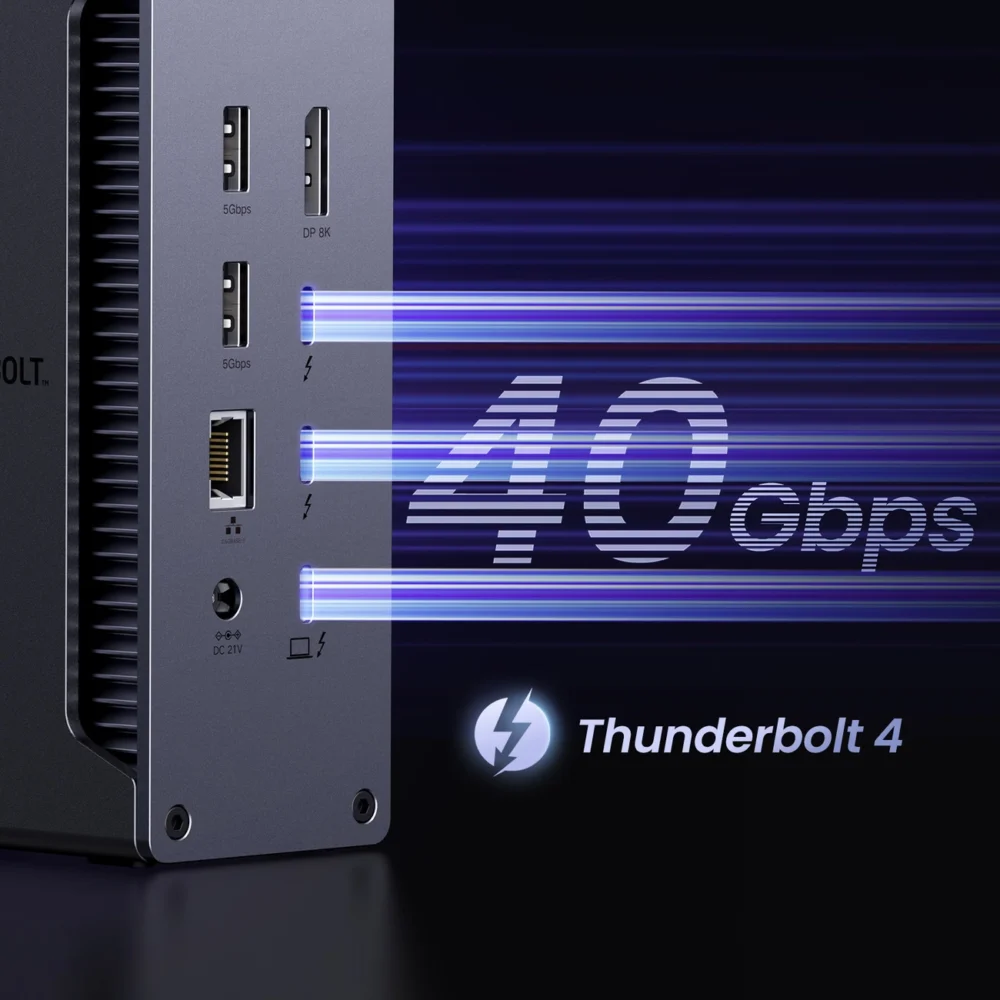 Ugreen U710 13in1 Docking Station 2x Thunderbolt 4 / 4x USB-A / DP / RJ45 / SD TF Reader / USB-C / 3.5mm Mini Jackeng