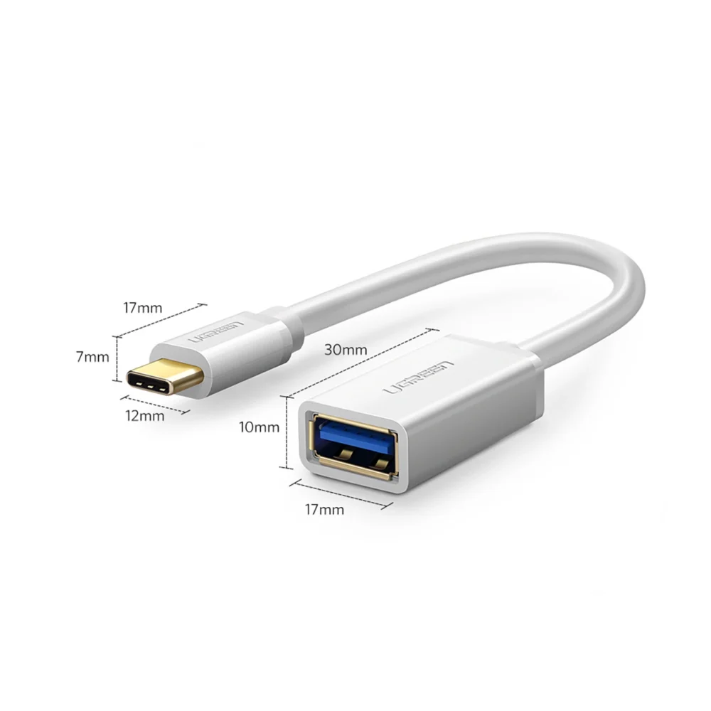 Ugreen US154 30702 USB-A 3.0 (female) / USB-C 3.0 (male) OTG adapter - whiteeng