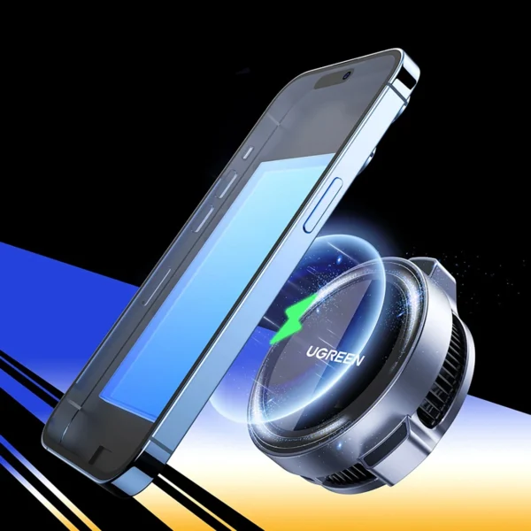 Ugreen CD380 magnetic holder with inductive charger for Tesla car - grayeng