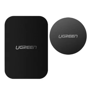 Ugreen LP123 60410 round/rectangular metal plates for magnetic phone holders - black (2 pcs)eng