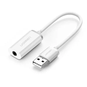 Ugreen US206 30712 USB-A (male) / 3.5 mm mini jack (female) adapter - whiteeng