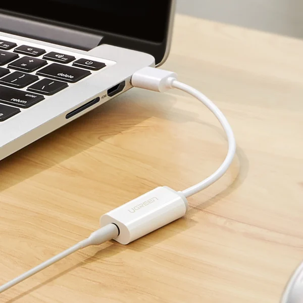 Ugreen US206 30712 USB-A (male) / 3.5 mm mini jack (female) adapter - whiteeng
