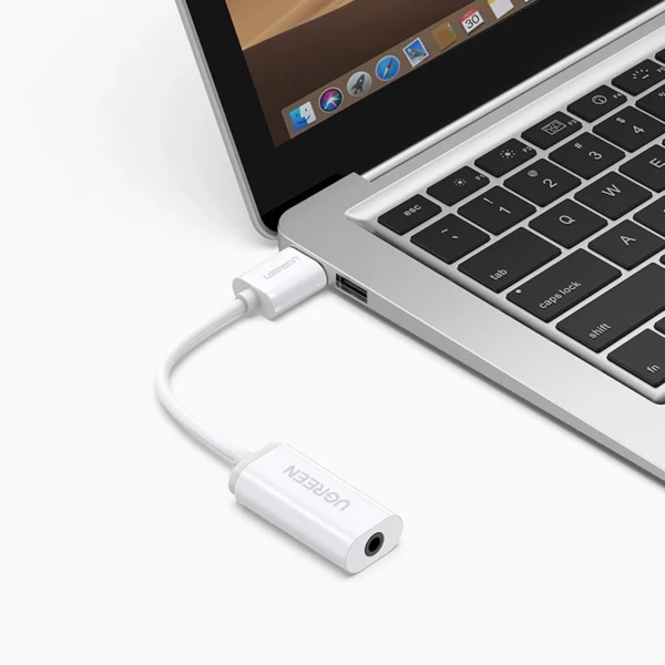 Ugreen US206 30712 USB-A (male) / 3.5 mm mini jack (female) adapter - whiteeng