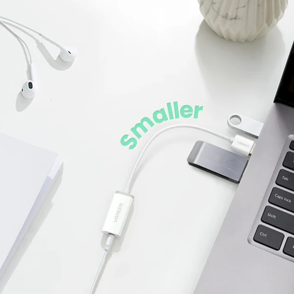 Ugreen US206 30712 USB-A (male) / 3.5 mm mini jack (female) adapter - whiteeng