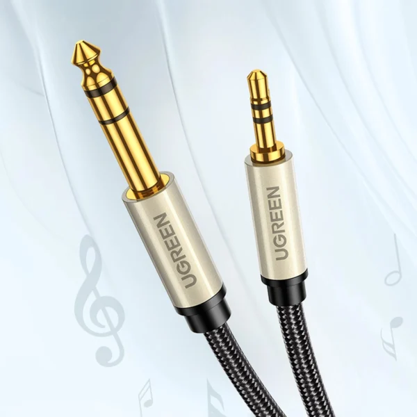 Ugreen AV127 10629 audio TRS cable mini jack 3.5mm / jack 6.35mm 3m - grayeng