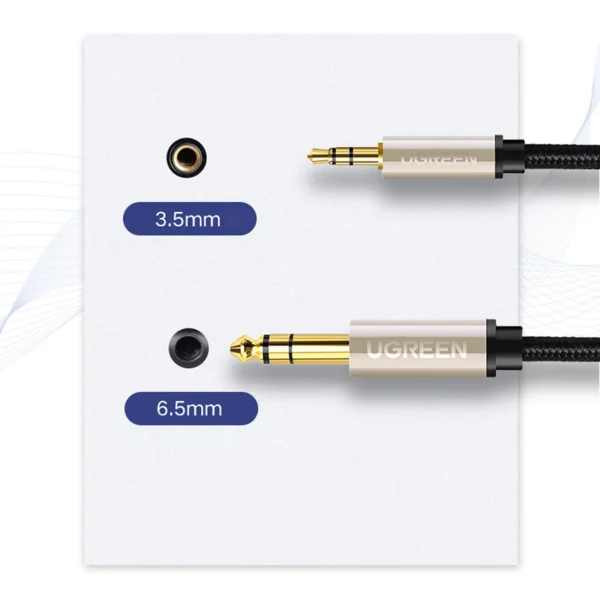 Ugreen AV127 10629 audio TRS cable mini jack 3.5mm / jack 6.35mm 3m - grayeng