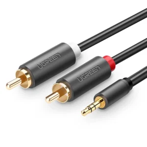 Ugreen AV102 10513 cable 3.5 mm mini jack (male) / 2RCA (male) 5m - grayeng