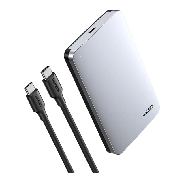 Ugreen CM300 70499 bay for 2.5'' SATA 3.0 6Gbps hard drive - gray + USB-C - USB-C cable 0.5meng