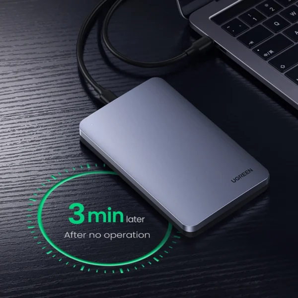 Ugreen CM300 70499 bay for 2.5'' SATA 3.0 6Gbps hard drive - gray + USB-C - USB-C cable 0.5meng