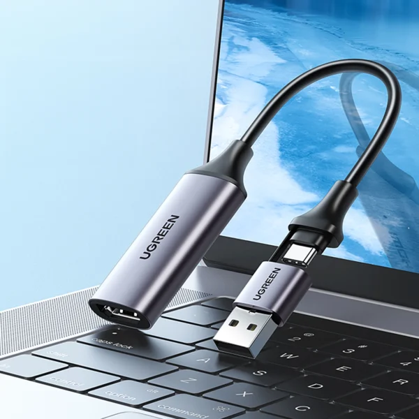 Ugreen CM489 40189 HDMI Adapter (Female) - USB-A / USB-C (Male) - Grayeng