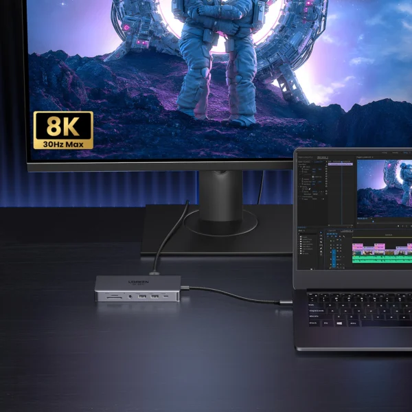 HUB Ugreen CM681 15978 13in1 USB-C - 2x USB-A 3.2 / 2x USB-A 3.0 / USB-C 3.2 / 2x HDMI / DisplayPort / RJ45 / SD and TF / AUX / USB-C PDeng