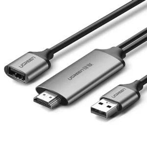 Ugreen CM151 50291 USB-A (female) - HDMI adapter with USB-A power port (male) 1.5m - grayeng