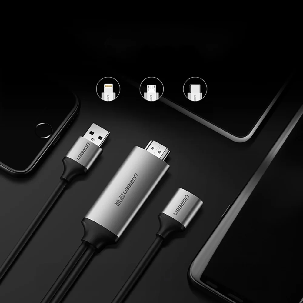 Ugreen CM151 50291 USB-A (female) - HDMI adapter with USB-A power port (male) 1.5m - grayeng