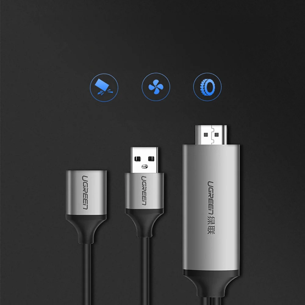Ugreen CM151 50291 USB-A (female) - HDMI adapter with USB-A power port (male) 1.5m - grayeng
