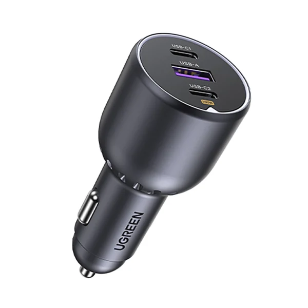 Ugreen EC705 car charger 130W 2x USB-C 1x USB-A - grayeng