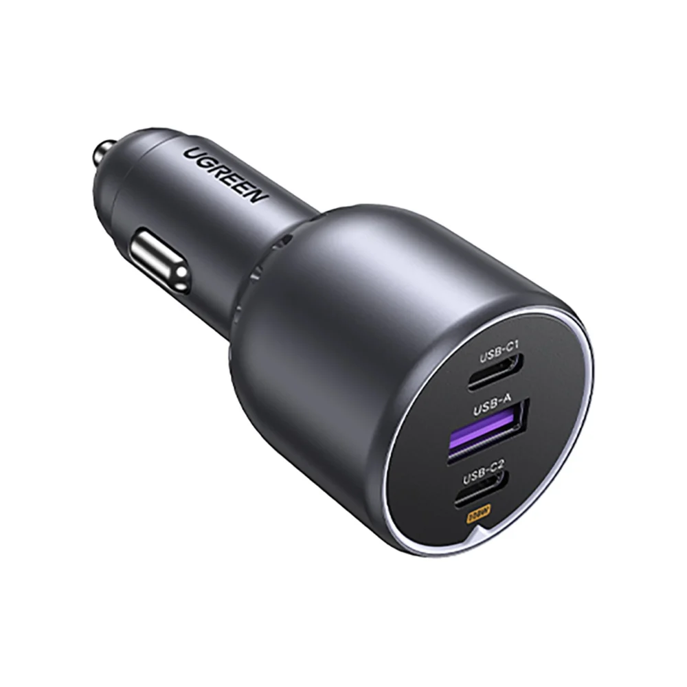 Ugreen EC705 car charger 130W 2x USB-C 1x USB-A - grayeng