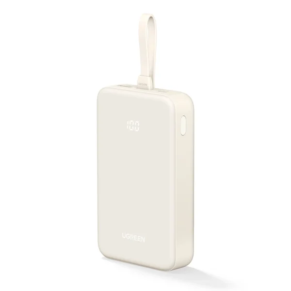Ugreen PB505 Powerbank 20000mAh 22.5W USB-C USB-A Built-in USB-C Cable - Whiteeng