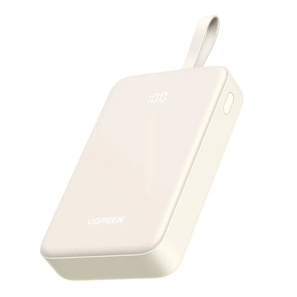Ugreen PB505 Powerbank 20000mAh 22.5W USB-C USB-A Built-in USB-C Cable - Whiteeng
