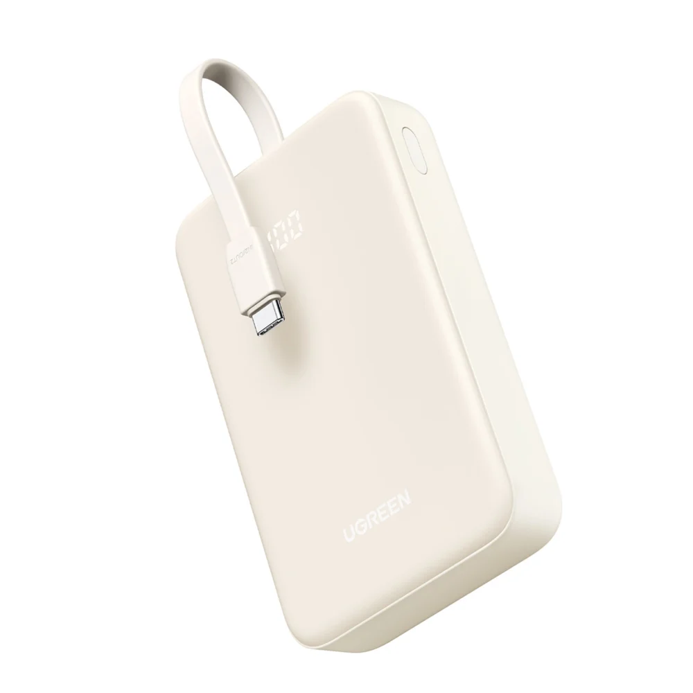 Ugreen PB505 Powerbank 20000mAh 22.5W USB-C USB-A Built-in USB-C Cable - Whiteeng
