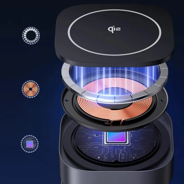 Ugreen W702 3in1 inductive charger with MagSafe / Qi2 and USB-C port for phone / headphones - blackeng