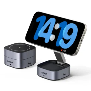 Ugreen W526 3in1 MagSafe / Qi inductive charger for phone / headphones with USB-C port - blackeng