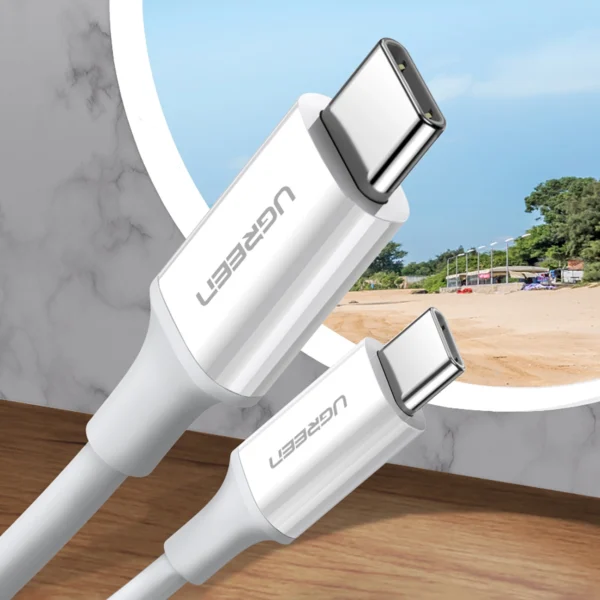 Ugreen US264 60519 USB-C / USB-C PD QC AFC Cable 1.5m - Whiteeng
