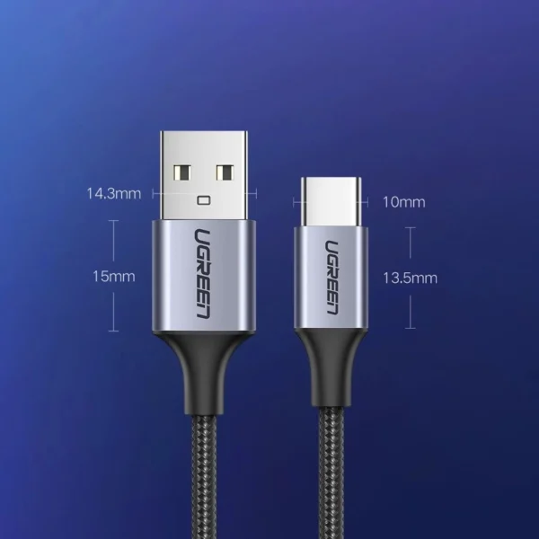 Ugreen US288 60127 USB-A / USB-C QC 3.0 3A Cable 1.5m - Grayeng
