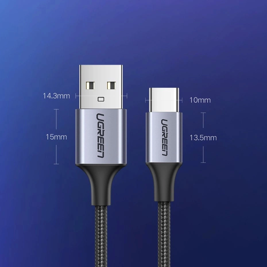 Ugreen US288 60127 USB-A / USB-C QC 3.0 3A Cable 1.5m - Grayeng